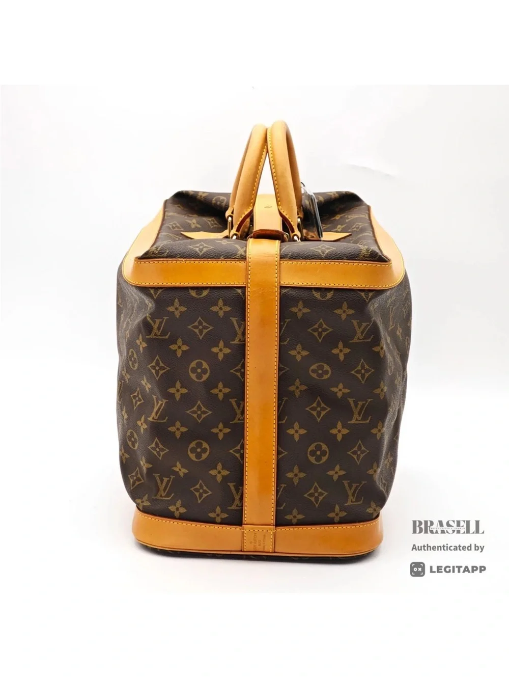 Louis Vuitton Brown Monogram Leather Travel Holdall Cruiser 40